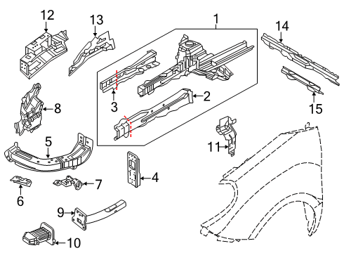 Reinforce-Front SIDERAIL Diagram for 68563722AA