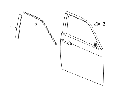 Day Light Opening Molding Diagram for 68224369AE