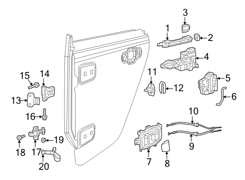 Inside Lock Cable Diagram for 68375785AA