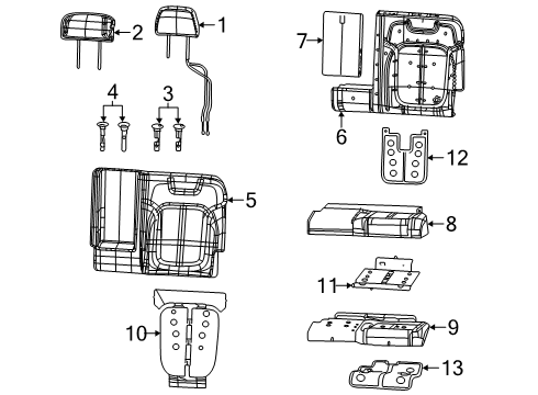 Rear Seat Armrest Diagram for 6PL591X7AE