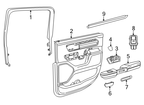 2025 Ram 1500 Interior Trim - Rear Door Diagram 2