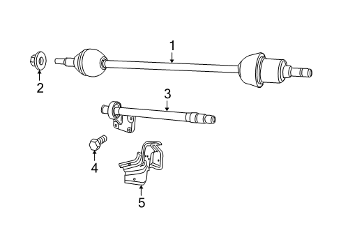 Axle Half Shaft Diagram for 4881214AH