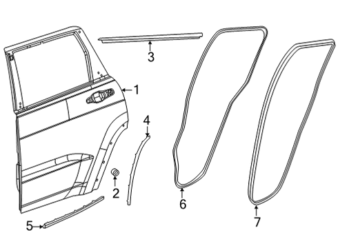 WEATHERST-DOOR BELT OUTER Diagram for 68458857AC