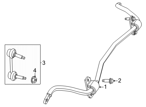 Stabilizer Bar Link Diagram for 68323625AB