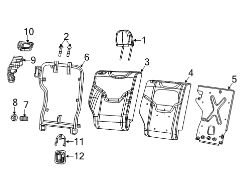 Rear Seat Back Cover Diagram for 7JM64DBNAA