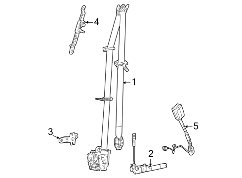 Front Seat Belt Assembly Diagram for 7MW321T5AB
