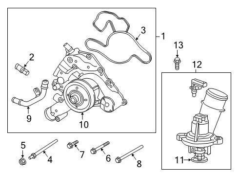 Water Pump Diagram for 4893154AC