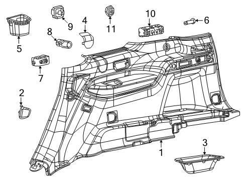 2025 Jeep Grand Cherokee L Interior Trim - Quarter Panels Diagram 2