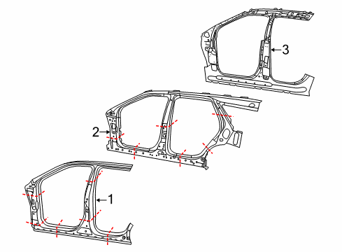 Body Side Aperture Reinforcement Diagram for 55369622AL