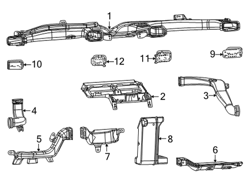 Instrument Panel Duct Diagram for 68416708AC