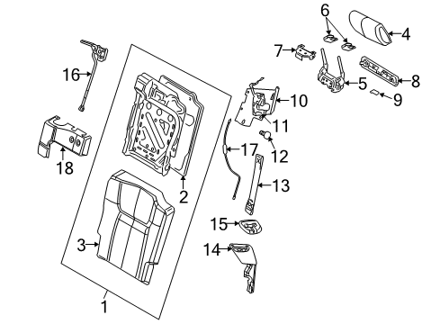 Rear Seat Back Diagram for 1QA54ZJ8AA