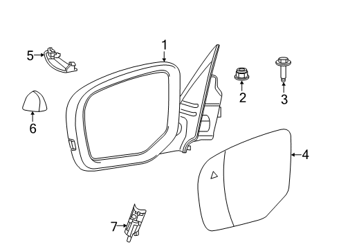 Outside Rearview Mirror Diagram for 68609022AA