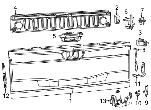 HINGE-TAILGATE Diagram for 68534374AC
