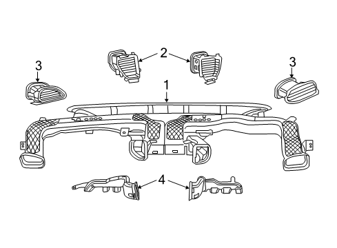 OUTLET-AIR CONDITIONING & HEATER Diagram for 7TG421X9AA