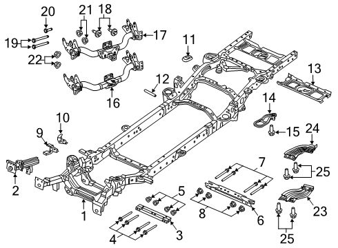 Front Shield Diagram for 68598156AA