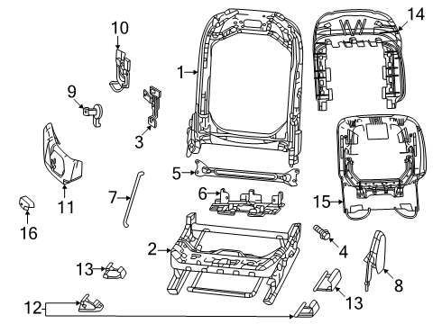 FRAME-FRONT SEAT BACK Diagram for 68665997AA