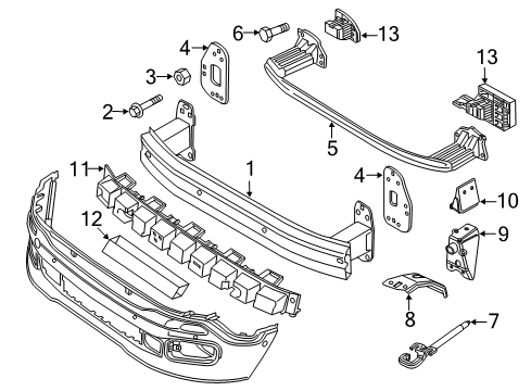 Front Support Crossmember Diagram for 68256180AA