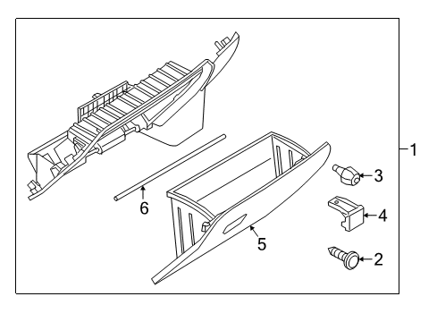 Bumper-Glove Box Door Diagram for 6FU10LXHAA