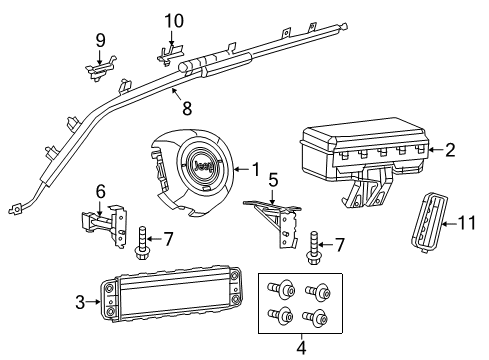 Air Bag Bracket Diagram for 68518852AA
