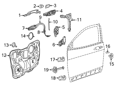 Exterior Door Handle Diagram for 1SZ26HT6AH