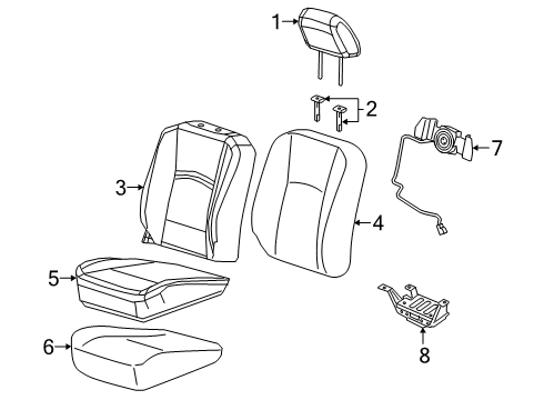 Front Seat Cushion Cover Diagram for 7ZL50LT5AA