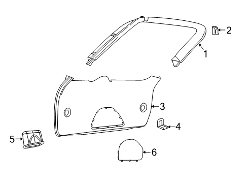 Liftgate Trim Lower Panel Diagram for 6ZP61DX9AB