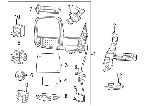 Outside Rearview Mirror Diagram for 68509661AF