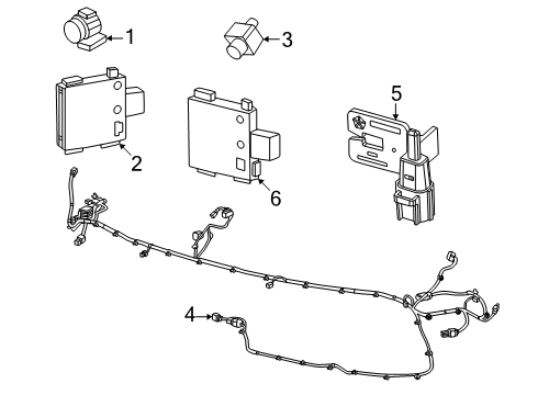 Park Assist Sensor Diagram for 7RW86LPSAA