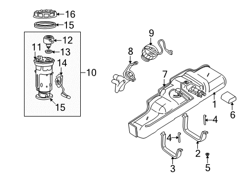 Fuel Pump/Level Unit Module Kit Diagram for RL010370AF