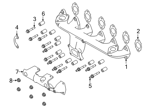 Exhaust Manifold Diagram for 68724947AA