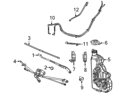 Front Wiper Arm Diagram for 68490451AB