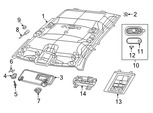 Overhead Console Diagram for 7KX281X7AA