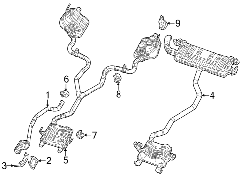 Exhaust Muffler Diagram for 68381485AG