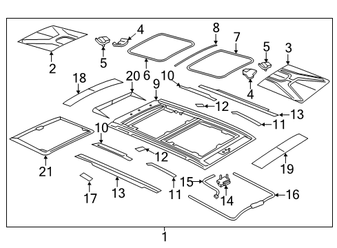 Sunroof Frame Diagram for 68524900AA