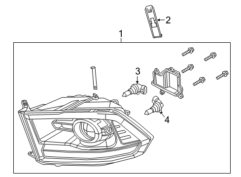 Headlamp Park And Turn Headlamp Diagram for 68324940AD