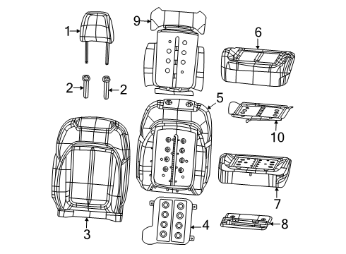 Heated Seat Element Diagram for 68673740AA