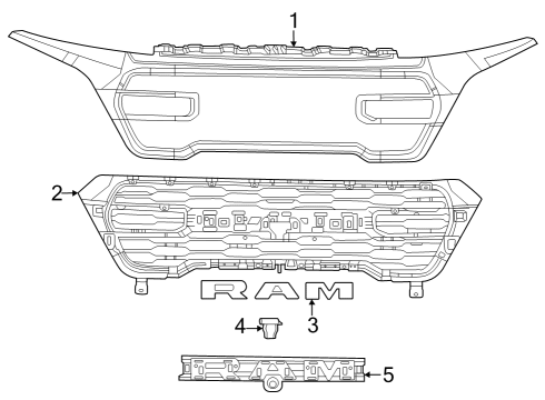 BRACKET-GRILLE Diagram for 68576750AA