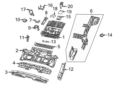 CROSSMEMB-REAR SUSPENSION Diagram for 68576550AA