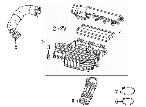 HOSE-AIR CLEANER Diagram for 68523996AA