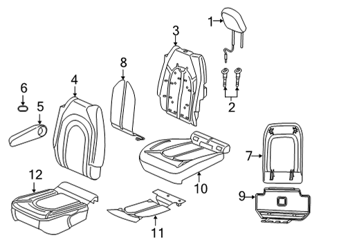 Rear Quad Seat Cushion Cover Diagram for 7TB70LV5AA