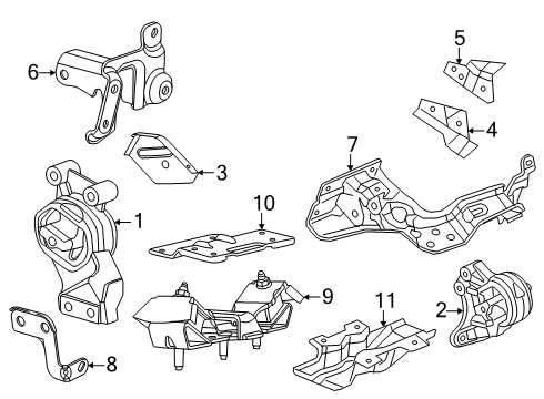 2025 Ram 1500 Engine & Trans Mounting Diagram 3