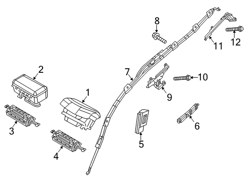 Driver Airbag Diagram for 6DZ70DX9AH