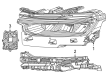 Diagram for Jeep Grand Cherokee L Headlight - 68606242AB
