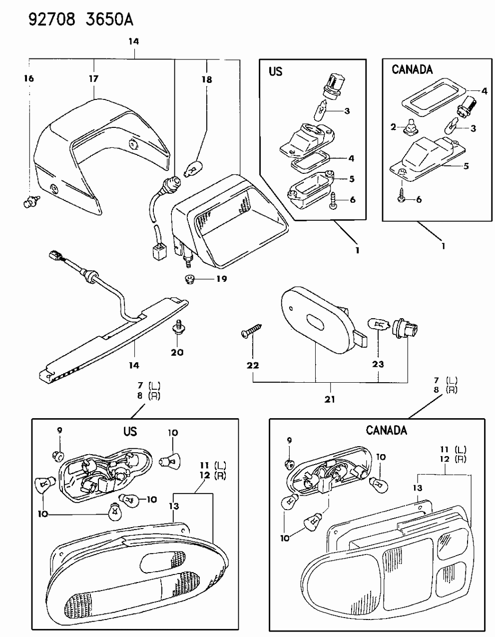 Mopar MB929490 Seal Rear Combination Lamp