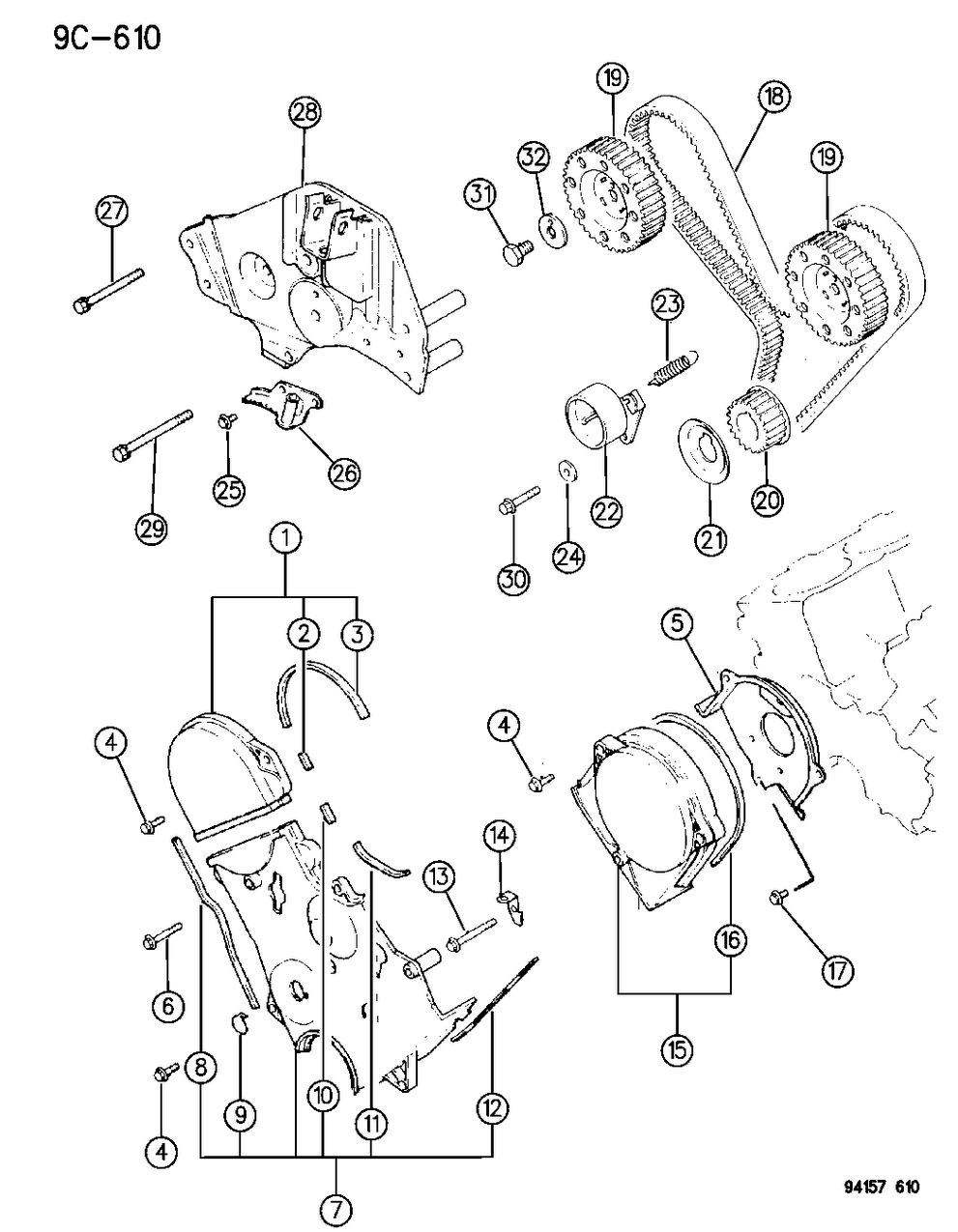 Mopar MD175541 Cover Assembly, Timing Belt Outer, Upper