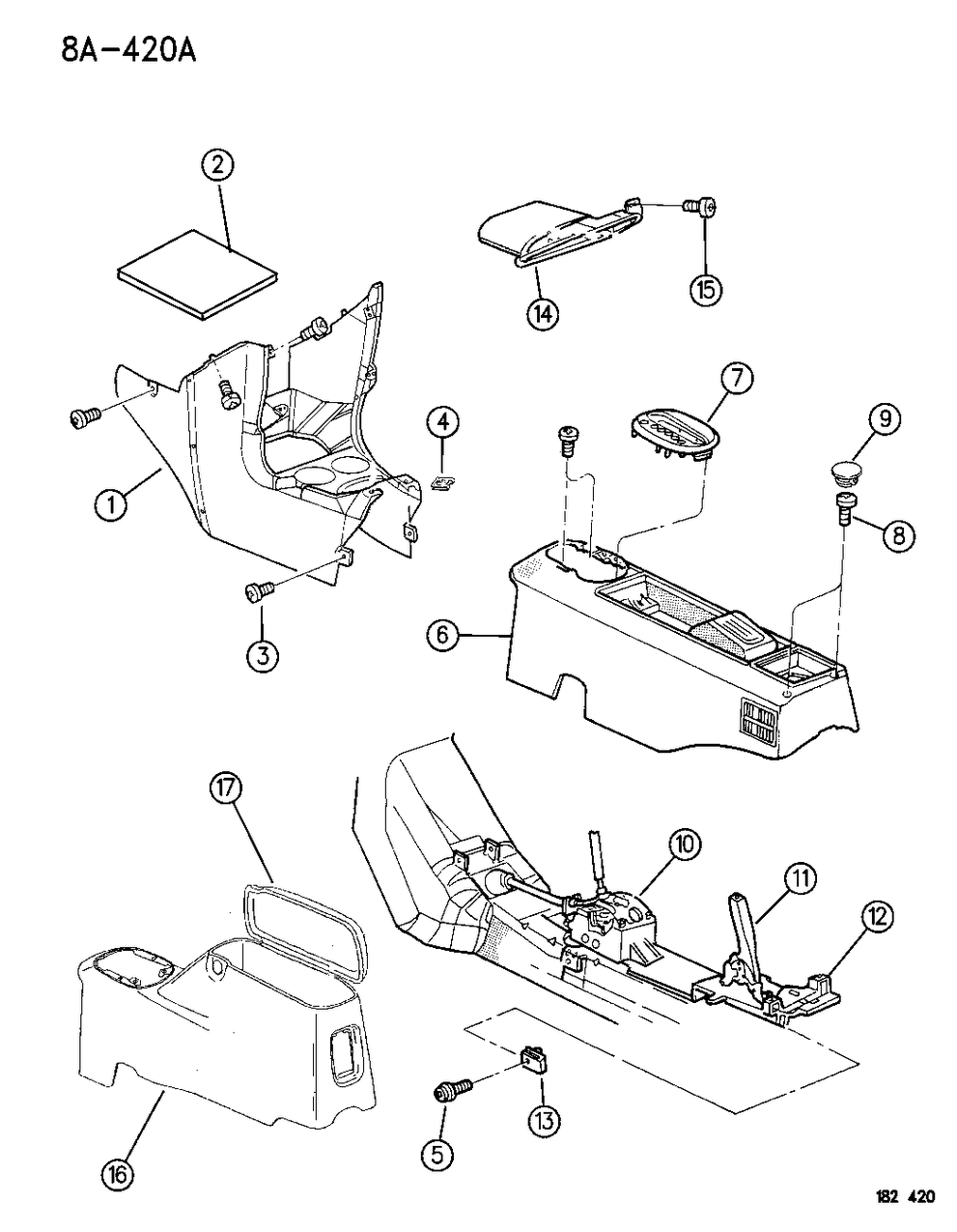 Mopar HB51SK5 Console Assembly , Forward