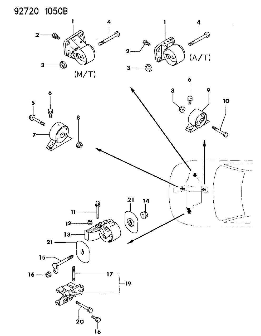 Mopar MB949798 Bracket Engine Front Mounting