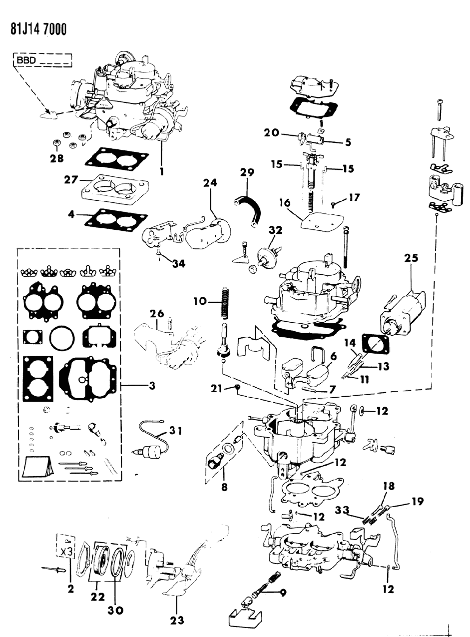 Mopar J3235405 Gasket-CARBURETOR