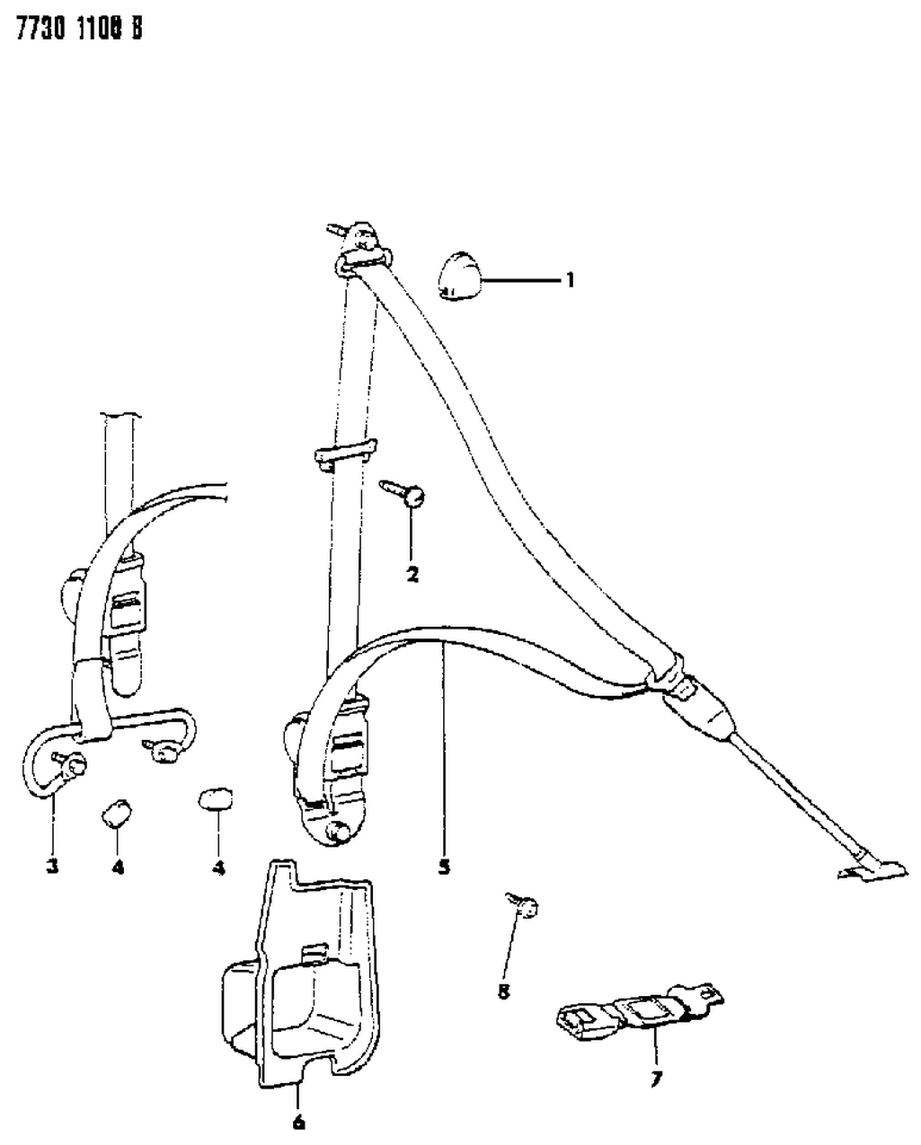 Mopar MB557175 Plug-Front Seat Belt