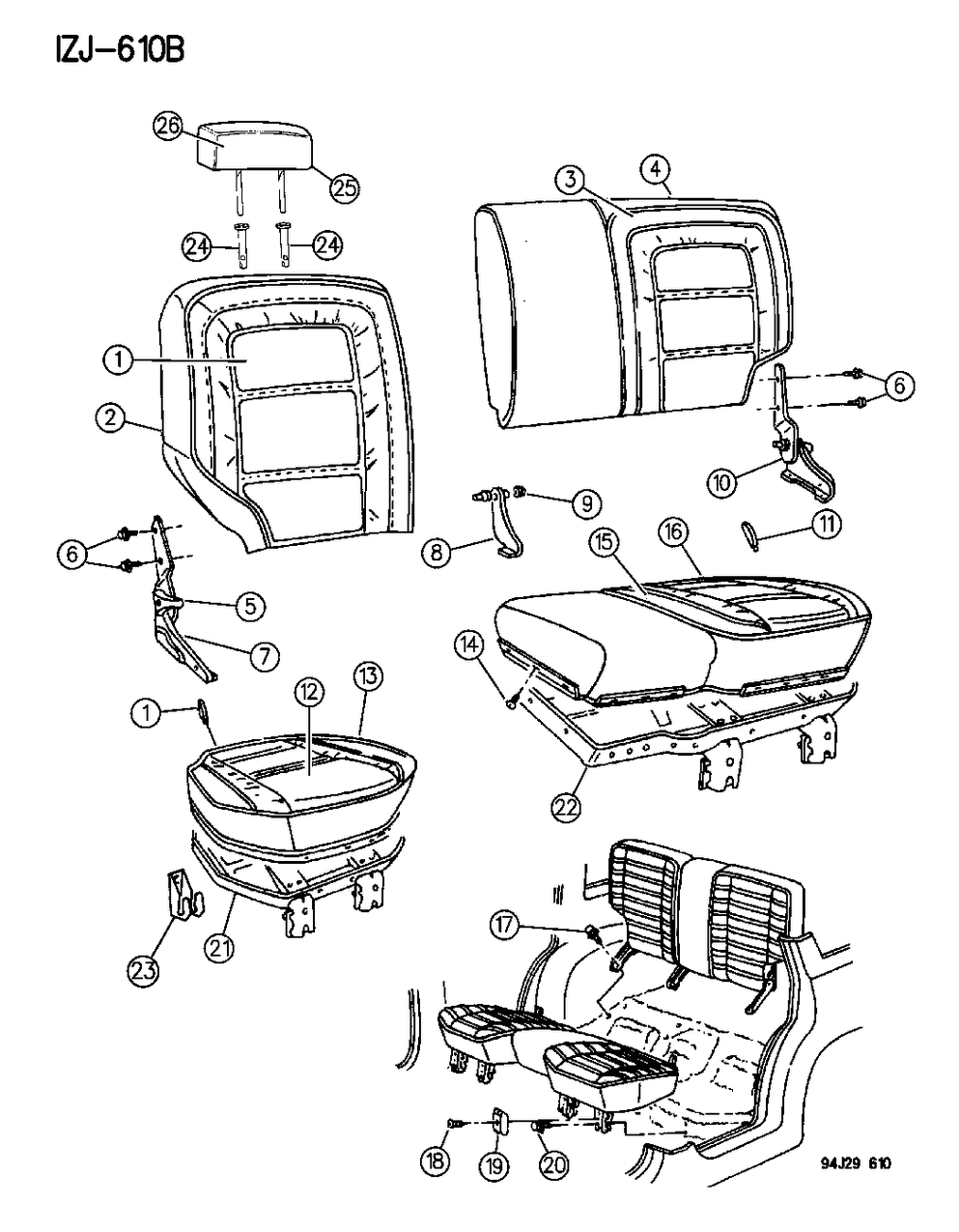 Mopar KJ73PF7 Cushion A-Rear Seat